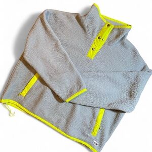 The North Face Gray Fleece with Neon Yellow Trim